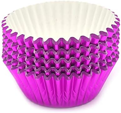 Standard Hot Pink Foil Cupcake Liners Muffin Baking Cups for Party and More, 100-Count