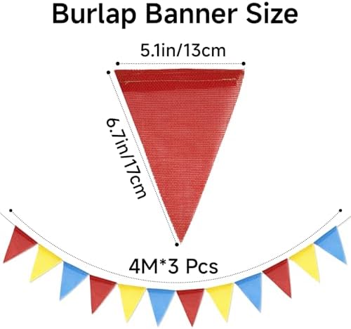 G2PLUS Pre-Strung Triangle Pennant Banner Decorative Flag Garland, 36 PCS