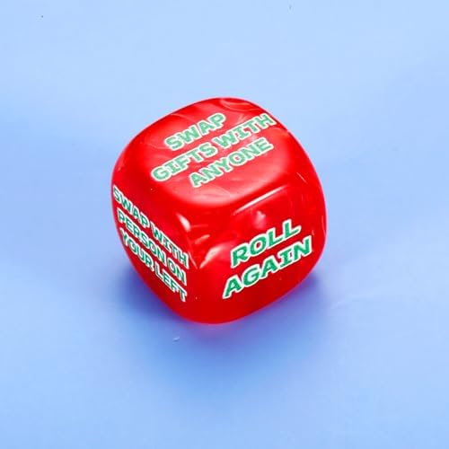 Santa Swap Gift Exchange Dice Christmas Exchange Games Dice - Family Christmas Party Favors White Elephants Gifts for Adults Gag Stocking Stuffers for Her Him New Year