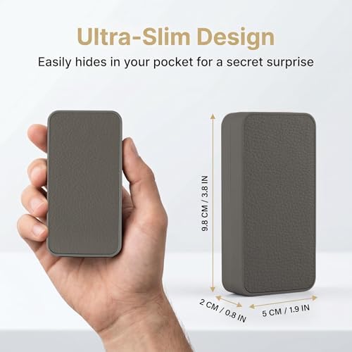 sunking Gray Italian Leather Rotating Engagement Ring Box For Proposal Wedding Day Anniversary Ring Box With Led Light Fits Ring Sizes 3-12