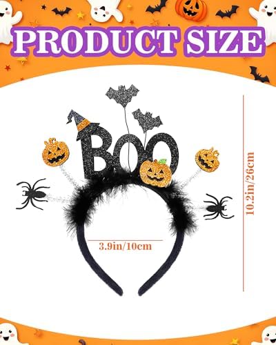 Cute Halloween Headband BOO Ghost Headband Sparkling Halloween Headbands for Halloween Costume