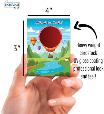 Make Your Own DIY Scratch Off Cards 20 Pack 3 in 4 in Note Cards and Stickers Adventure Awaits Hot Air Balloon 20 pack