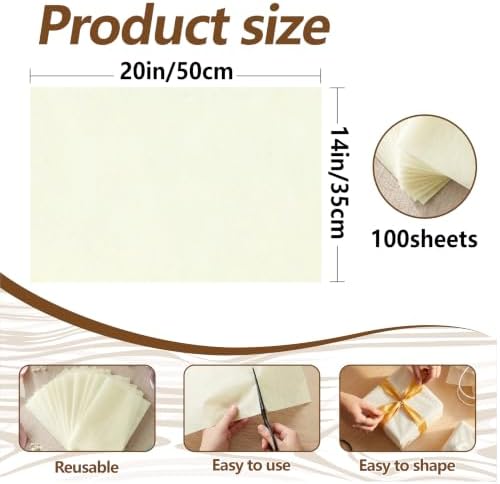Bobobag 100 Sheets Ivory White Tissue Paper 20"X14" Tissue Paper for Gift Bags, Gift Wrapping Tissue, Christmas Tissue Paper Anniversary Holiday Decoration Arts Craft