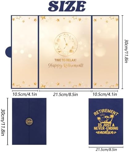Blue Gold Retirement Party Decorations, Happy Retirement Guest Book