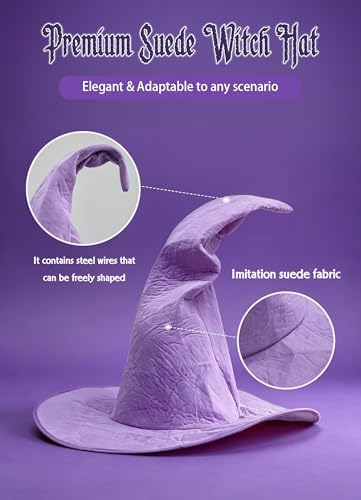 HOMELEX Adult Witch Hat, Tattered Lace Costume Hat for Halloween
