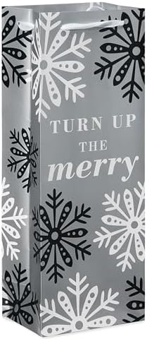 American Greetings Multi Design Wine Gift Bags, Black, Gold and Silver (5 Bags)