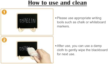 DSTELIN 10 Pack Mini Chalkboards Signs with Easel Stand, Small Rectangle Chalkboards Blackboard, Wood Place Cards for Weddings, Birthday Parties, Message Board Signs and Event Decoration
