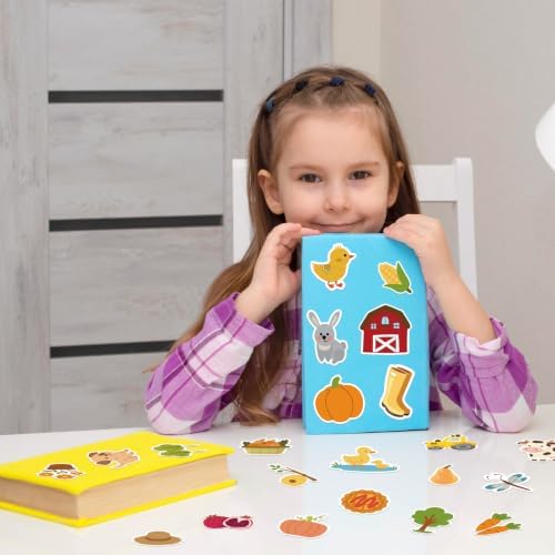 Xzentira 150 Pcs Farm Animal Stickers Pack,Non-Repeating Waterproof Farm Stickers for Kids,Cute Barnyard Patterns,Self-Adhesive Animal Stickers for Crafts,Bottles,Laptops and Farm Party Decor