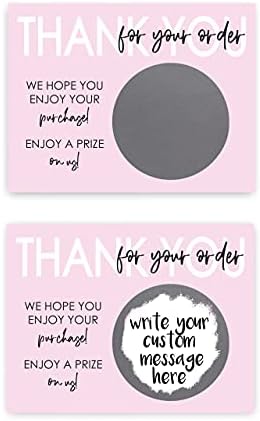 My Scratch Offs Small Business Thank you Promotion DIY Make Your Own Scratch Offs 20 Pack 3x4 Cards & Stickers Pink