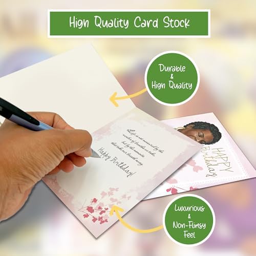 African American Expressions Maya Angelou Greeting Cards Assortment Box – 18 Inspirational Greeting Cards with Envelopes - Use for Birthday, Encouragement, Graduation, Sympathy, Mother's Day & More
