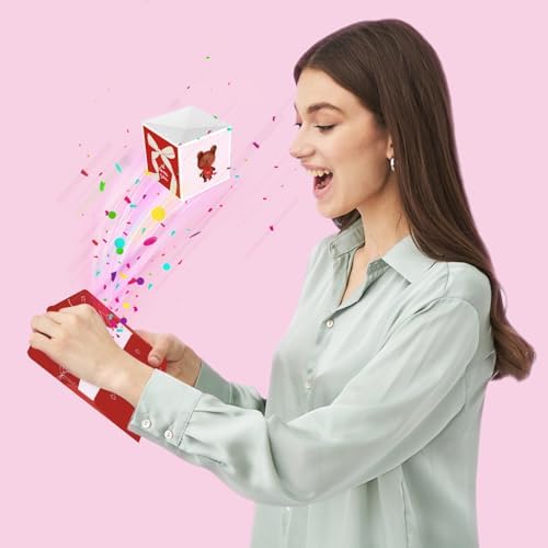 FETTIPOP 2-in-1 Surprise Boom Envelope Romantic Card with Confetti Exploding (Love You) – Valentine Funny Gift, Mom, Dad, Wife, Him, Her, Girlfriend, Boyfriend