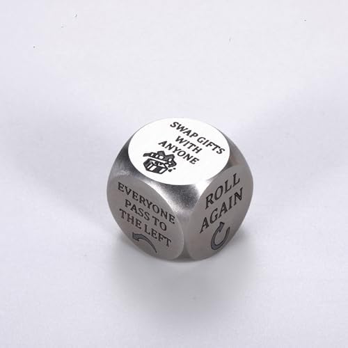 Christmas Dice Games for Family Night Santa Swap Gift Exchange Dice for Women Men Christmas Stocking Stuffers for Teens White Elephant Gift Party Games Dices Holiday Party Favors 1.6x1.6cm