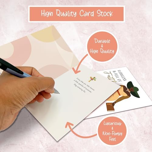 African American Greeting Cards Assortment Box – 18 Cards with Envelopes, Birthday, Friendship & Thank You Notes – Gift for Women