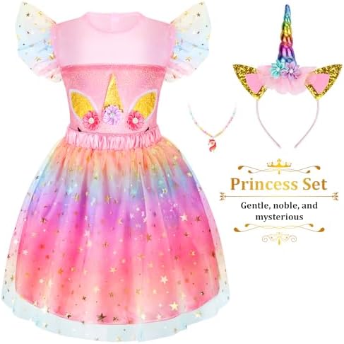 LIMIROLER Princess Dress Up Clothes for Little Girl Role Play Costume Gift Set Princess Dress Up Toys for Toddler Girls