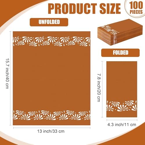 Kochorie 100 Pieces Cielito Lindo Napkins Platos De Barro Disposable Paper Decorative Guest Party Napkins 7.8 x 4.3 Inch Mexican Fiesta Hand Towels for Cinco De Mayo Wedding Birthday Decor