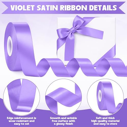 1In 30Yards Violet Satin Ribbon for Flower Bouquet Birthday Wedding Party