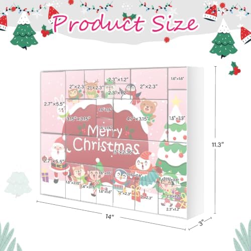 JWSCYSY 2026 Christmas Advent Calendar Box Set DIY - 24 Empty Surprise Gift Boxes with Number Stickers to Fill, Countdown Calendar for Kids Family Holiday Christmas Decorations (Pink)