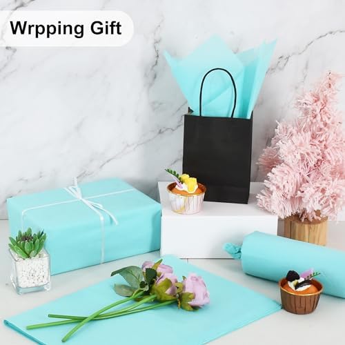 BEISHIDA 100 Sheets Teal Tissue Paper Bulk, Wrapping Tissue Paper for Gift Bags, 14 x 20 Inch Gift Wrap for Birthday Wedding Graduation DIY Crafts Holiday Flowers