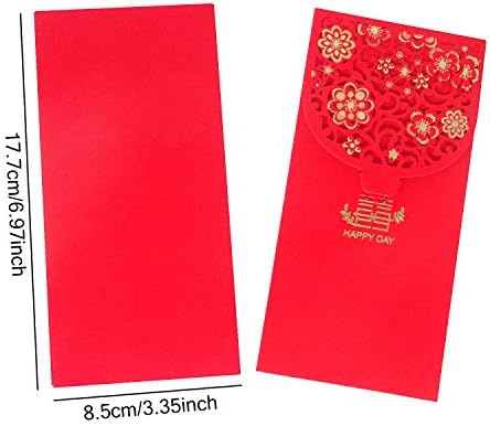 "Honbay 10PCS Chinese Red Envelopes Lucky HongBao Money Pockets, 17.7x8.5cm/6.97x3.35inch - Congratulations and Prosperity (Wedding)"