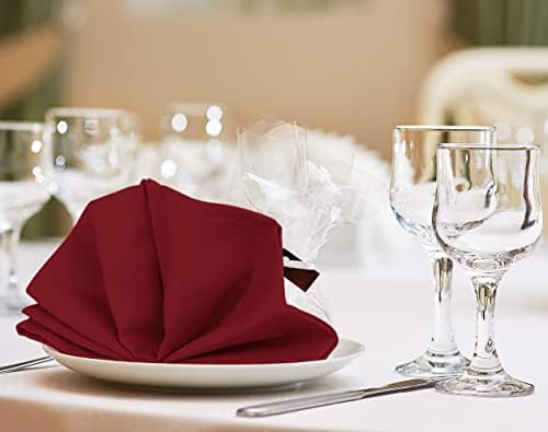Utopia Kitchen Cotton Blend Red Cloth Napkins [12 Pack, 18x18 Inch]