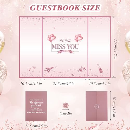WSICSE Pink Farewell Guest Book Card, We Will Miss You Sign-In For Party