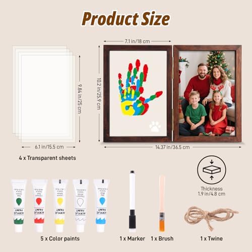 Sortnic Family Handprint Kit with Light for 4, DIY Baby First Halloween