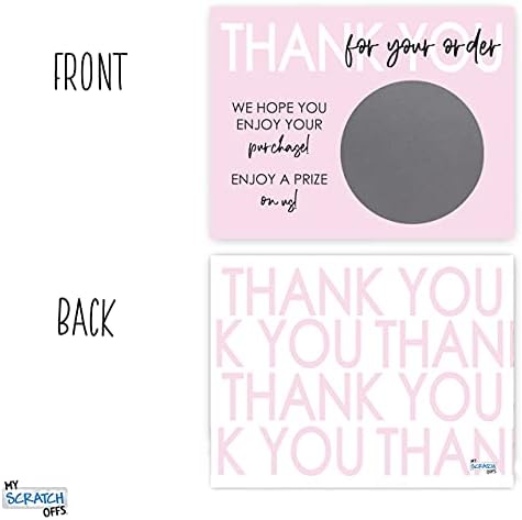 My Scratch Offs Small Business Thank you Promotion DIY Make Your Own Scratch Offs 20 Pack 3x4 Cards & Stickers Pink