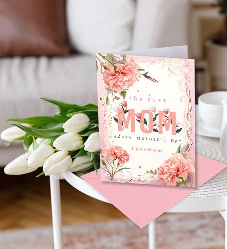 HSHFAMIIY Mothers Day Gifts - Mothers Day Card, Funny Mother Day Cards with Envelope and Stickers, Mothers Day Crafts Basket Gift Bags for Mom Wife