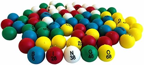 Yuanhe 0.8 Inch Bingo Balls for Jumbo Cages and Boards, Easy Read, 75 Count, Perfect for Parties,Bingo Nights, Raffles,Lost Bingo Ball Replacements