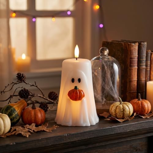 GenSwin Halloween Ghost Flameless Candle Remote Battery Operated Candle
