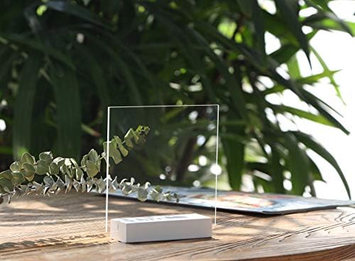 UNIQOOO 5 Pack 4" White Wood Stands for Wedding Acrylic Sign, Wood Table Number Holders for 1/8 Thick Acrylic Sheets | Wedding Display Stand, Card Holder for Bar Menu, Retail Sign, Party, Event