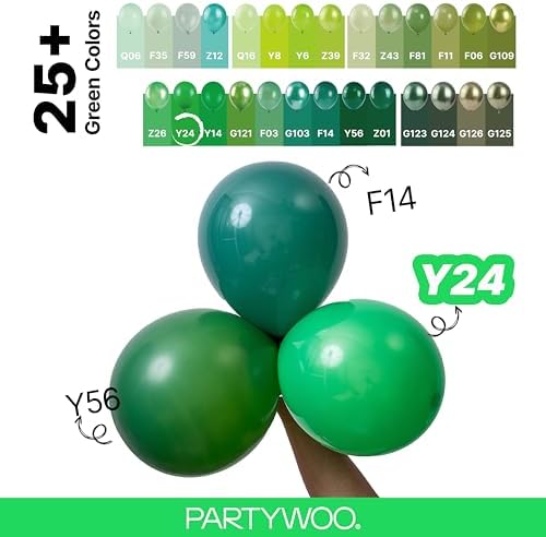 PartyWoo Green Balloons 140pcs Different Sizes of 18 12 10 5 Inch