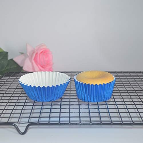 Sky Blue Foil Cupcake Liners Standard Paper Baking Cups for Party, Birthday and More, 120-Count