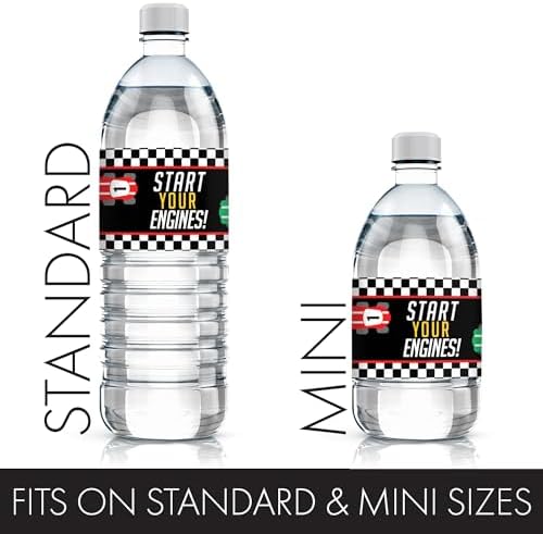 Race Car Birthday Water Bottle Labels, 20 Count