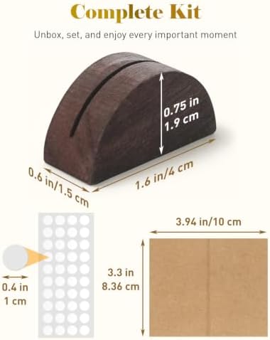 Uniclife 24 Pcs Wooden Place Card Holders for Table, Table Number Holders