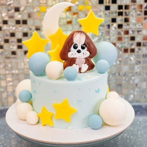 ASTARON 20 Pcs Foam White Balls Cake Topper Decorations for Birthday Cake