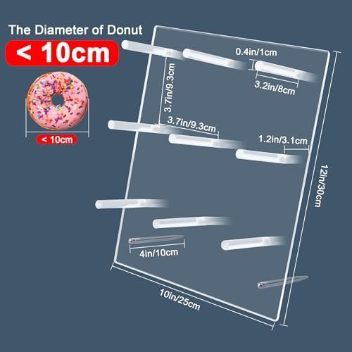 YestBuy Acrylic Donut Wall Display Stand, 2 Sets Square Clear Donut Stands, Clear Bagels Holders Up to 54 Donuts for Christmas, Wedding Birthday Treat Parties,Children's Birthday