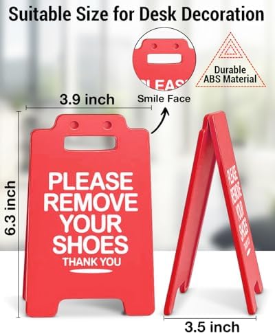 Funny Please Remove Your Shoes Desk Decor Sign Shoes Reminder Desk Sign