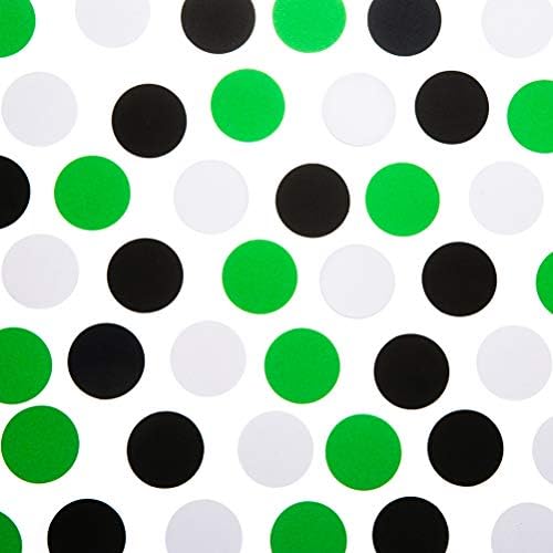 MOWO Black, Green and White Confetti Circle Table Decoration, 1.2 inch