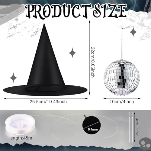 Seematn 12 Set Halloween Disco Decorations Hanging Disco Witch