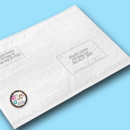 Ghost Thank You Stickers, Halloween Thank You Stickers, 60 Pack 1.5 Inch Round Customer Appreciation Labels for Small Business Orders, Boxes, Bags & Envelopes by Amanda Creation, Ghost Theme