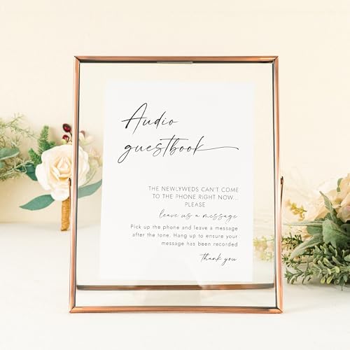 Calculs Audio Guest Book Sign, Copper 8x10 Floating Picture Frame