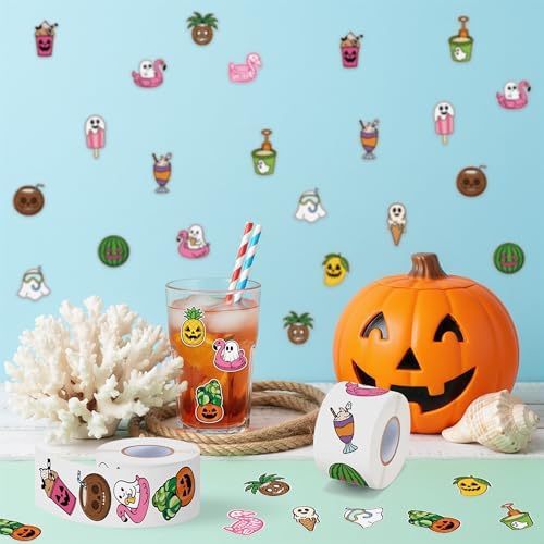 Eartim Summer Spooky Roll Sticker Waterproof Self-Adhesive Decorative Decal