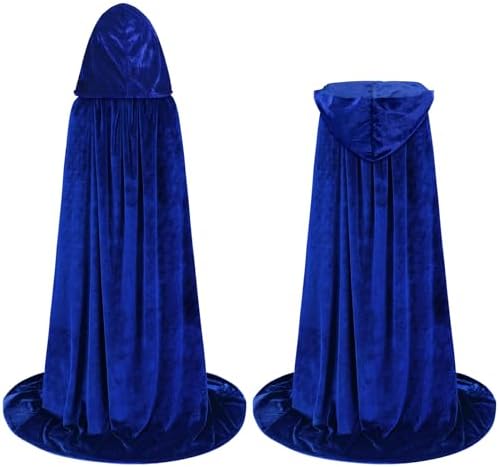 Sarfel Hooded Cloak Velvet Cape with Hood Halloween Capes Women Witch Costume Vampire Cloak Wizard Robe Men Cosplay Costume