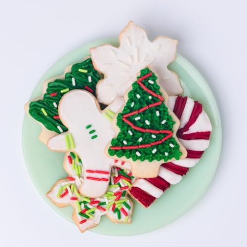 Sweets Indeed Cookie Cutters with Sprinkle Mix & Candy Eyeballs – 2 oz Sprinkles, Food-Safe Cookie Cutters, Baking & Decorating Kit (Christmas)