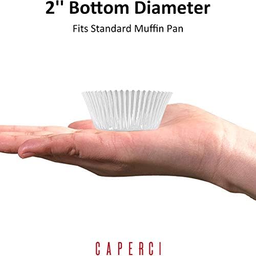 Caperci Premium Silver Foil Cupcake Liners Standard Muffin Cups 150pcs