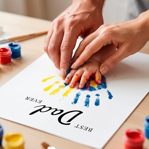 Father’s Day Crafts for Kids – Family Handprint Kit, Best Dad Ever Hands Down Gifts from Kids, Create Keepsake Dad Will Cherish Forever, DIY Art Activity for Toddlers, Set of 3 Personalized Present