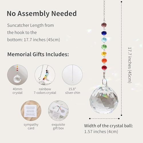 HEGELDA Cat Memorial Gifts for Loss of Cat Crystal Suncatcher Ornaments