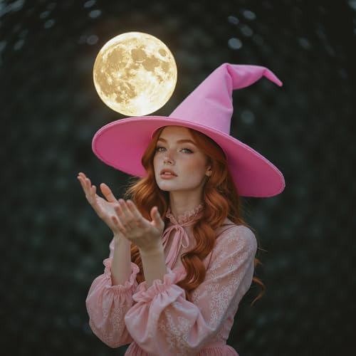 Witch Hat, 18IN Wizard Hat Cosplay Accessories for Halloween