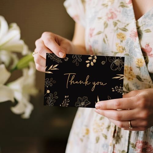 108 Pack Pre-Folded Floral Thank You Cards with Envelopes, 6 Designs